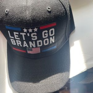 Let’s Go Brandon Hat.  Black.  W: Velcro adjustable band